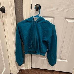 Teal cropped hoodie